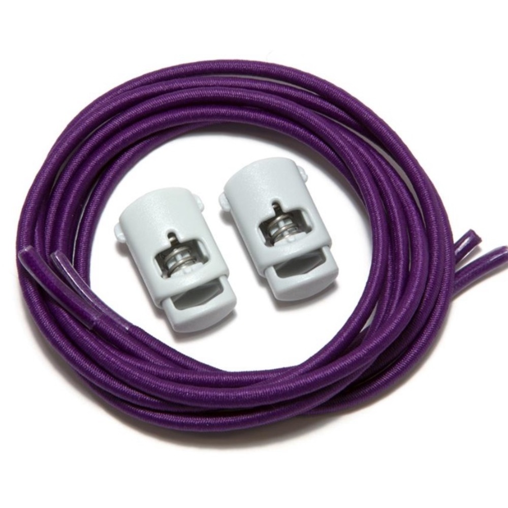 NWT iBUNGEE 30” PURPLE ELASTIC LACES GRAY CORD LOCK